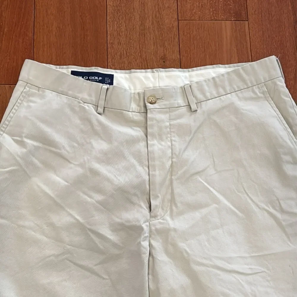 Polo Golf Ralph Lauren Men's Tan Flat Front Shorts size‎ 35 - Picture 3 of 9
